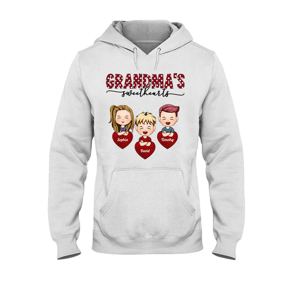 Grandma's Sweethearts - Personalized Valentine Grandma T-shirt and Hoodie