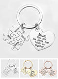 You're The Piece That Holds Us Together Puzzle Heart - Personalized Mother Puzzle Heart Keychain