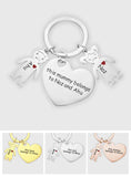 This Mom Dad Belongs To - Personalized Mother Heart With Children Keychain