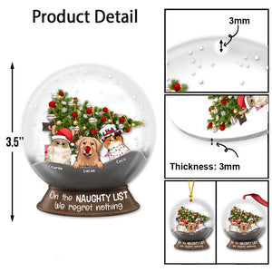 On The Naughty List - Personalized Cat Transparent Ornament