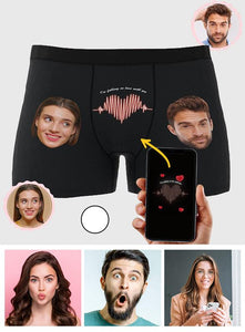 Custom Photo Boxer Electrocardiogram AR View - Personalized Couple Men's boxer briefs