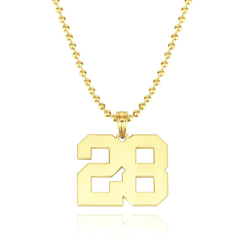 Your Number - Personalized Basketball Number Pendant Thick Chain