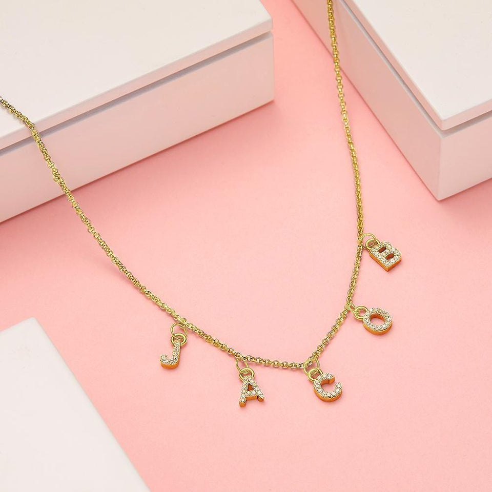 Any Letter - Personalized Diamond Initial Name Necklace
