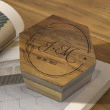 Custom Engraved Text - Personalized Hexagon Wooden Jewelry Box