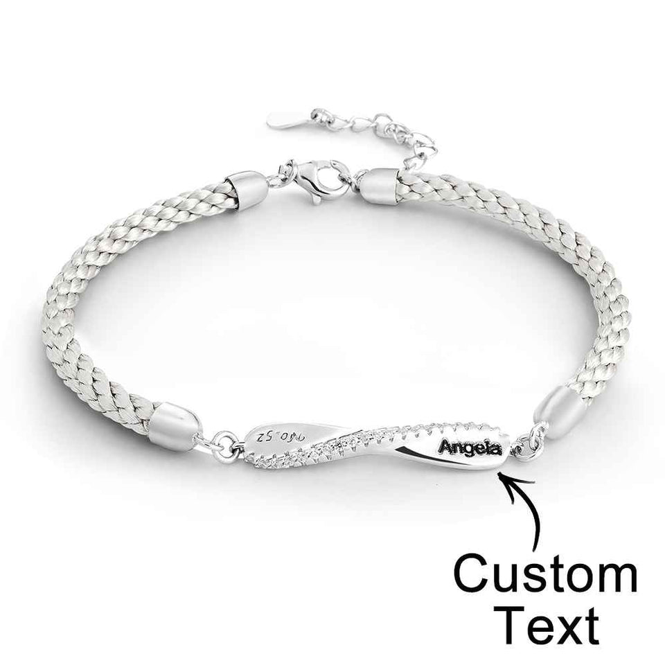 Any Names - Personalized Couple Engraved Mobius Couple Bracelet