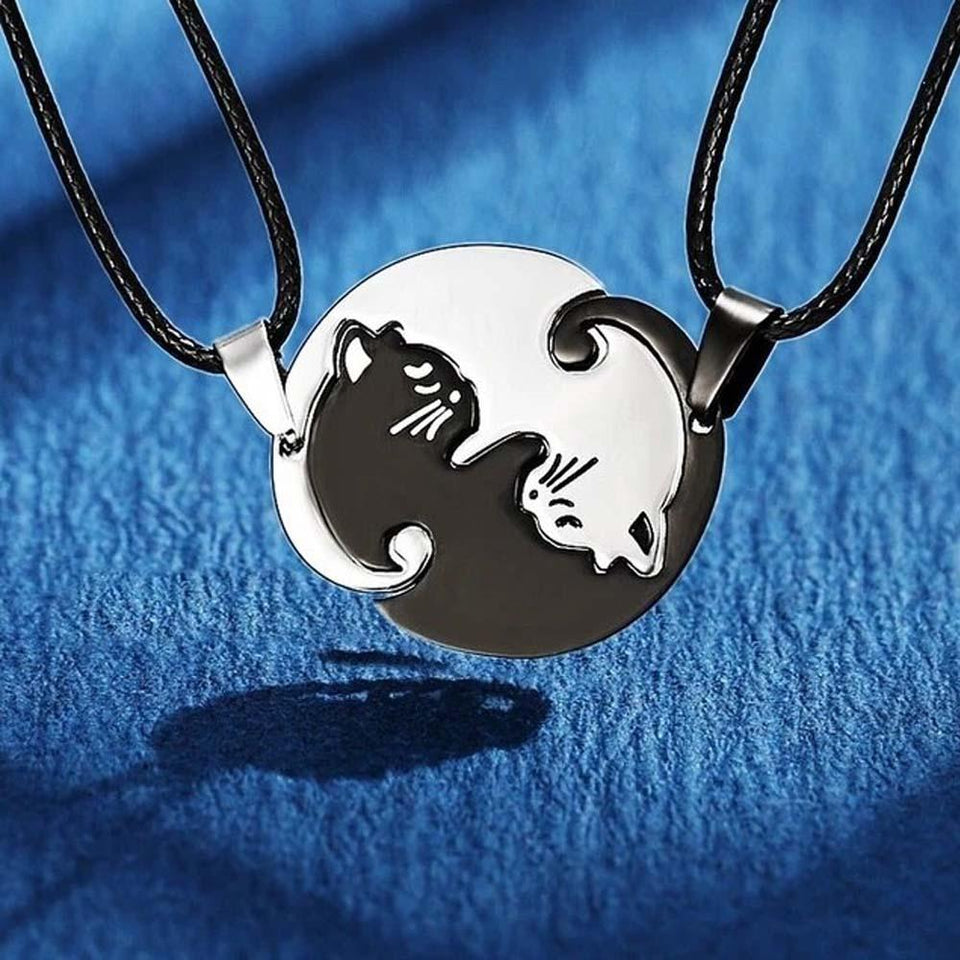 Matching Cat - Personalized Couple Matching Cat Necklace