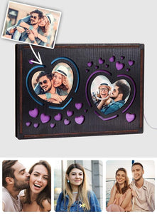 Custom Heart Photo Heart Photo Lamp - gift for boyfriend, girlfriend - Personalized Lamp