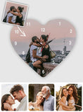 Custom Photo Heart Photo Clock - gift for husband, wife, boyfriend, girlfriend - Personalized Clock