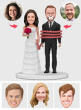 Personalized Couple Groom Bride Shutting Up Bobblehead