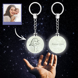 Moon Light Multicolor - Personalized 3D Printed Photo Moon Lamp Keychain