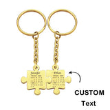 Matching Puzzle Calendar For Couple, Besties, Mom, Dad, Children - Personalized Couple Puzzle Calendar Keychain