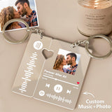 Music Code Heart Matching Keychain - Personalized Couple Keychain