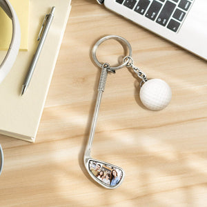 Custom Photo Golf Ball Golf Lover PhotoGolf Ball Keychain - Personalized Golf Keychain