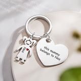 This Mom Dad Belongs To - Personalized Mother Heart With Children Keychain