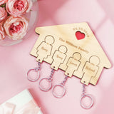 House Shape Family Members - Personalized Family Name Keychain Holder