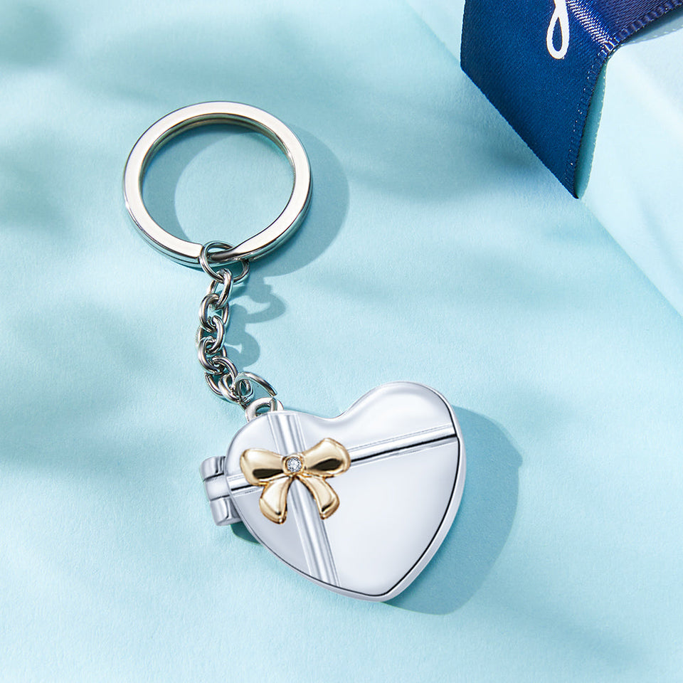 Heart Gift Locket - Personalized Couple Photo Hear Locket Keychain