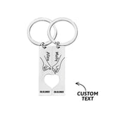 Matching Heart For Couple And Besties - Personalized Couple Heart Pinky Promise Matching Keychain