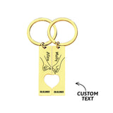 Matching Heart For Couple And Besties - Personalized Couple Heart Pinky Promise Matching Keychain