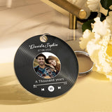 Custom Photo Calendar Vinyl Vinyl Record Calendar Keychain For Family, Friends, Couple - gift for anyone - Personalized Keychain