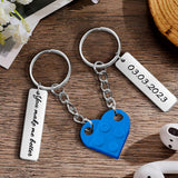 Heart Brick Matching Keychain - Gift For Girlfriend, Wife, Boyfriend, Husband - Personalized Couple Keychain