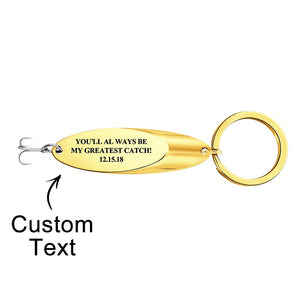 Custom Text Fish Hook Fish Hook Keychain - Fishing gift for boyfriend, girlfriend, wife, husband - Personalized Keychain