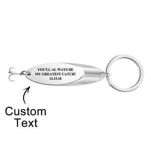 Custom Text Fish Hook Fish Hook Keychain - Fishing gift for boyfriend, girlfriend, wife, husband - Personalized Keychain