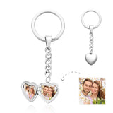 Heart Locket - Personalized Couple Heart Shape Locket Keychain