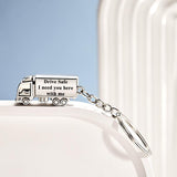 Custom Text Trucker Truck Charm Keychain - Trucker gift for husband, boyfriend, wife, girlfriend - Personalized Keychain