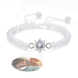 Flower For You - Personalized Photo Projection Beads Bracelet With Sunflower