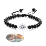 Flower For You - Personalized Photo Projection Beads Bracelet With Sunflower