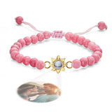 Flower For You - Personalized Photo Projection Beads Bracelet With Sunflower