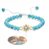 Flower For You - Personalized Photo Projection Beads Bracelet With Sunflower