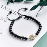 Flower For You - Personalized Photo Projection Beads Bracelet With Sunflower
