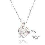 Crystal Love Heart - Personalized Couple Crystal Heart Engraved Necklace