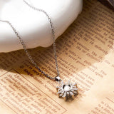 Personalized Sun Flower Diamond Photo Projection Charm