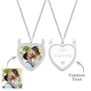 Cute Little Demon - Personalized Cute Demon Engraved Necklace