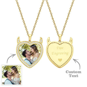 Cute Little Demon - Personalized Cute Demon Engraved Necklace