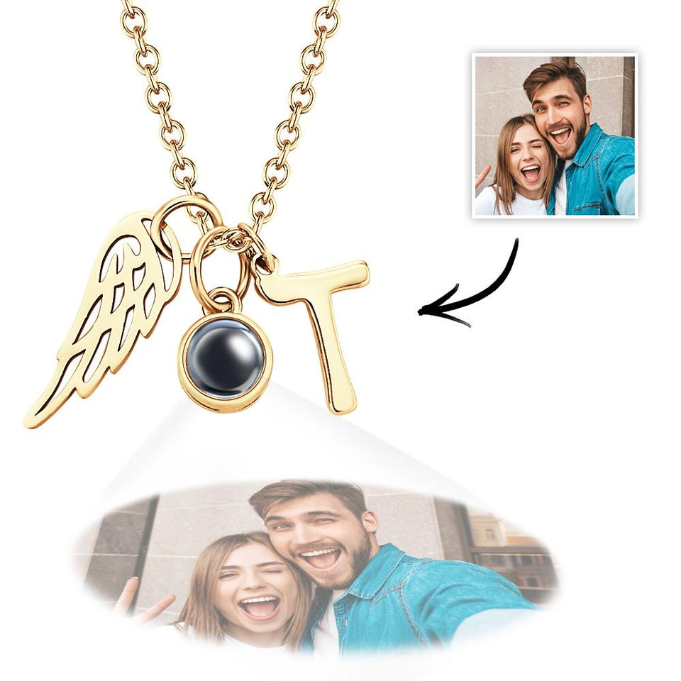 Personalized Wings Initials Projection Charm