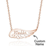Personalized Memorial Angel Wing Name Necklace