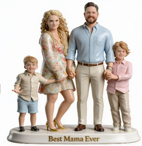 Custom Mother and Family Figlower Sculpture - Best Mama Ever Personalized Custom Shaped Acrylic Plaque Gift Home Living Room Decor