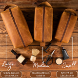 World's Best Dad - Personalized Father Leather Toiletry Bag