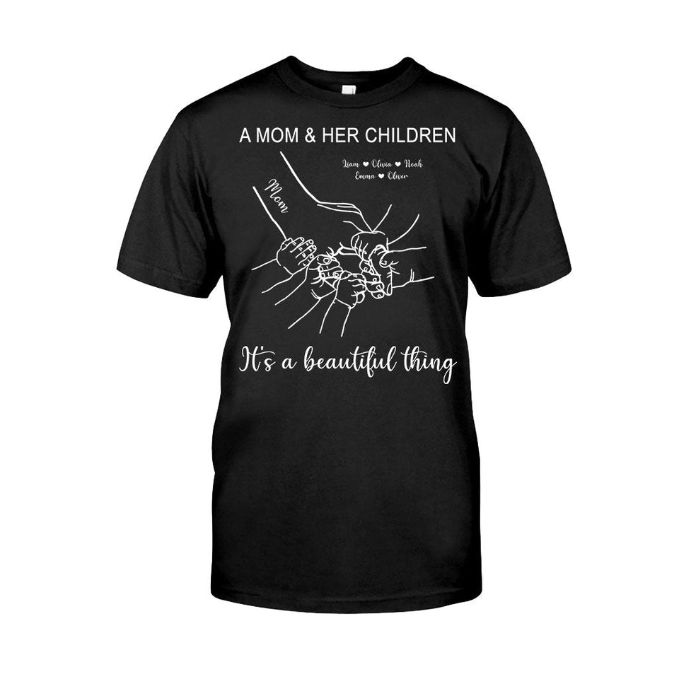 A Mom And Her Children - Personalized Mother's Day Mother T-shirt and Hoodie