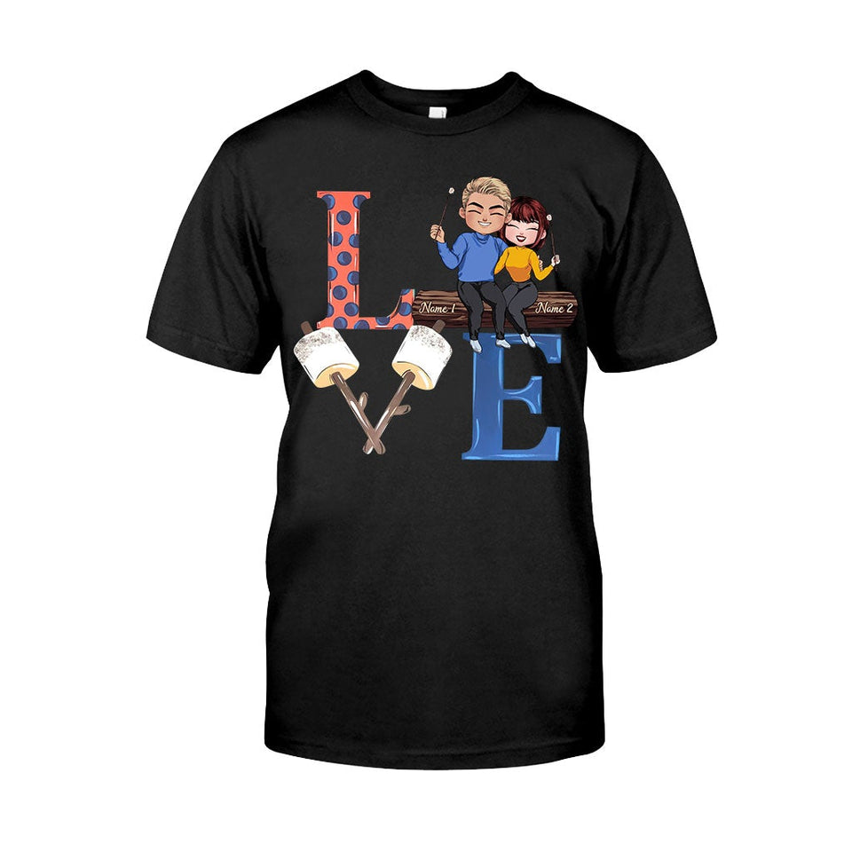 Love Camping Couple - Personalized T-shirt and Hoodie