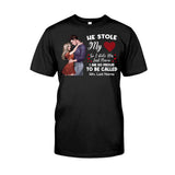 He Stole My Heart I Stole His Last Name - Personalized Couple T-shirt and Hoodie