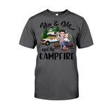You And Me And The Campfire - Personalized Camping T-shirt and Hoodie