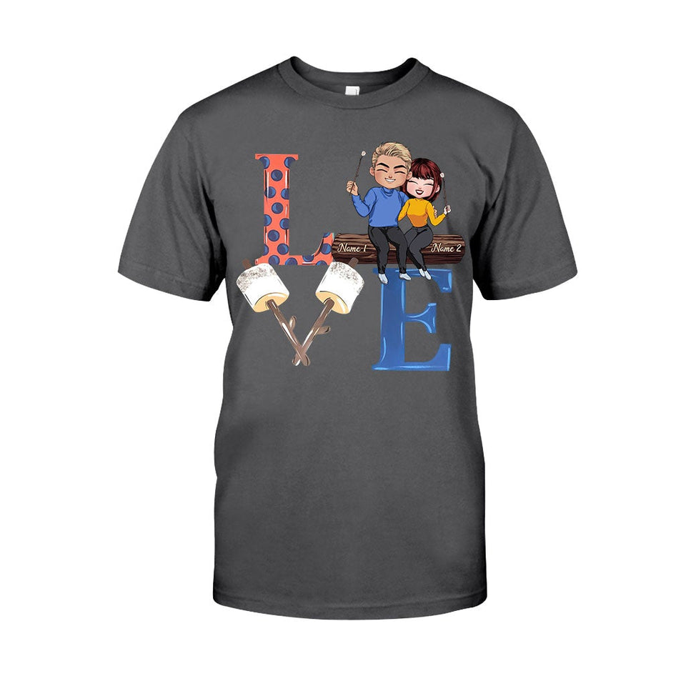 Love Camping Couple - Personalized T-shirt and Hoodie