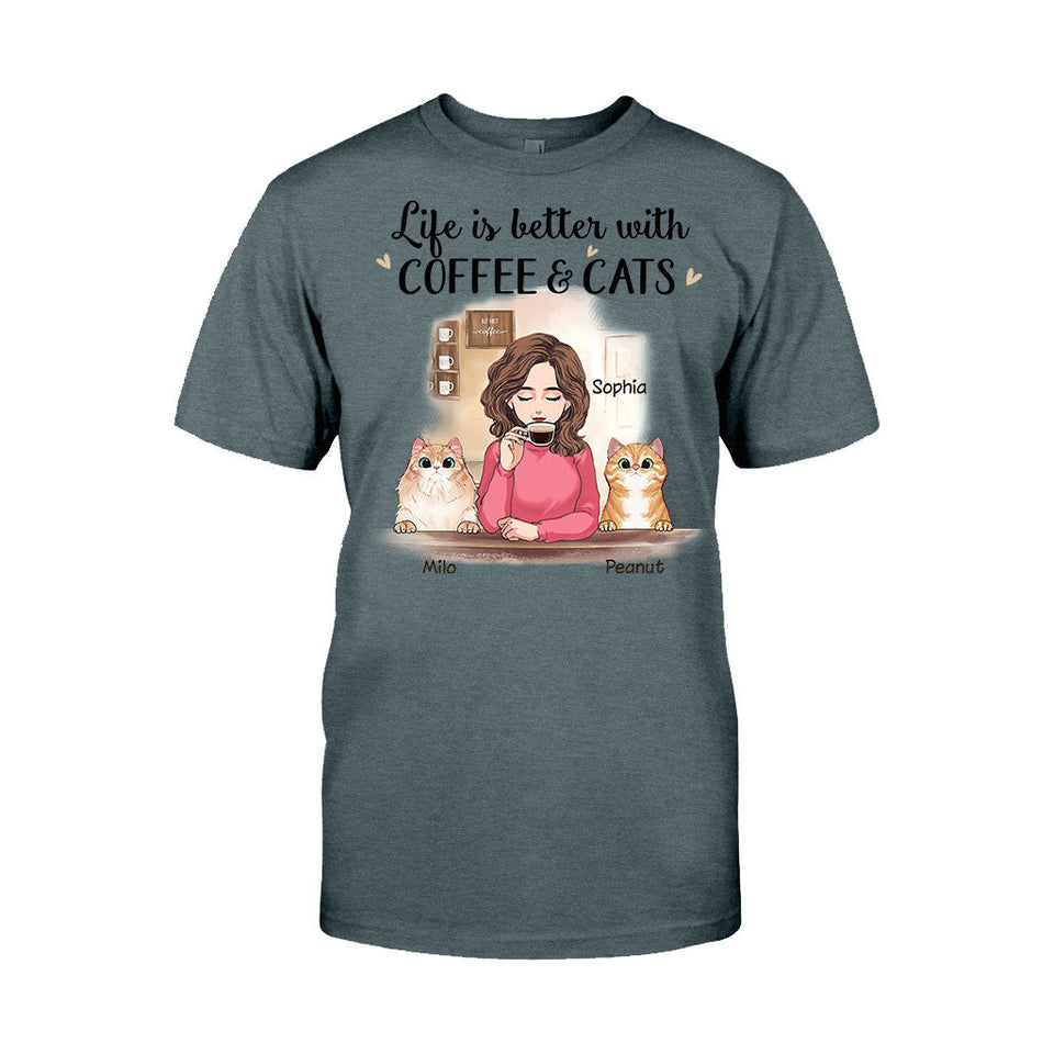 Life Is Better With Cat - Personalized Mother's Day Cat T-shirt and Hoodie