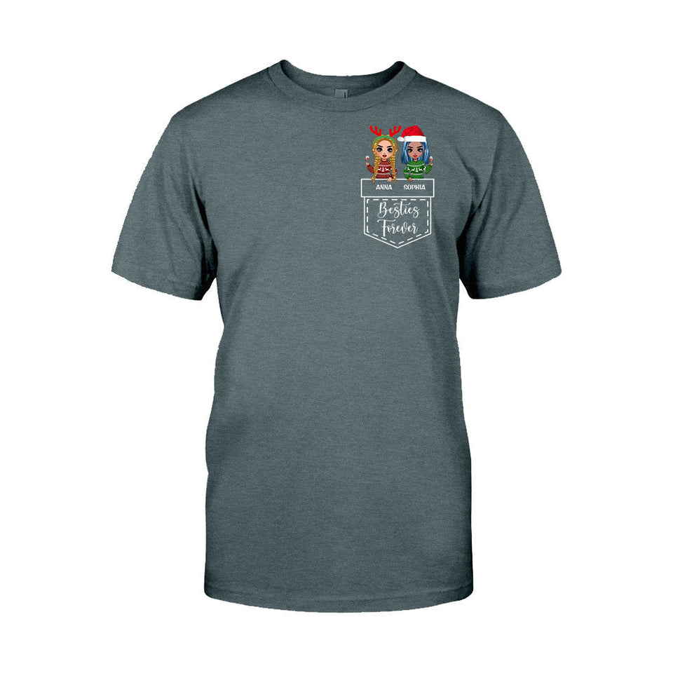 Bestie Forever - Personalized Christmas T-shirt and Hoodie