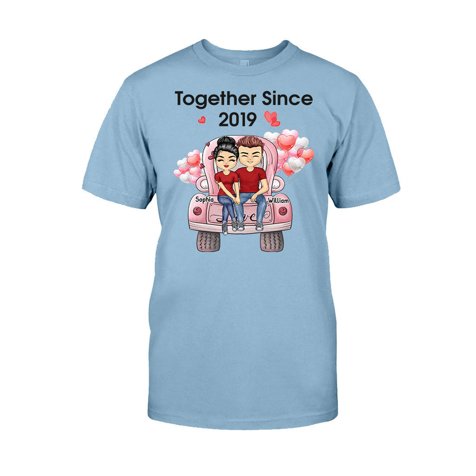 Together Since - Personalized Couple T-shirt and Hoodie