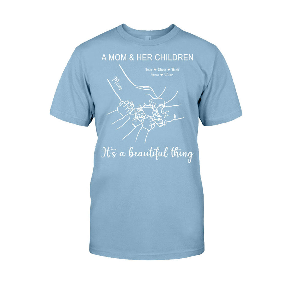 A Mom And Her Children - Personalized Mother's Day Mother T-shirt and Hoodie